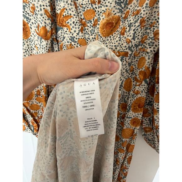 NWT Agua by Agua Bendita Vida Capullo Dress Long Sleeve Maxi Dress Gown - Picture 9 of 11